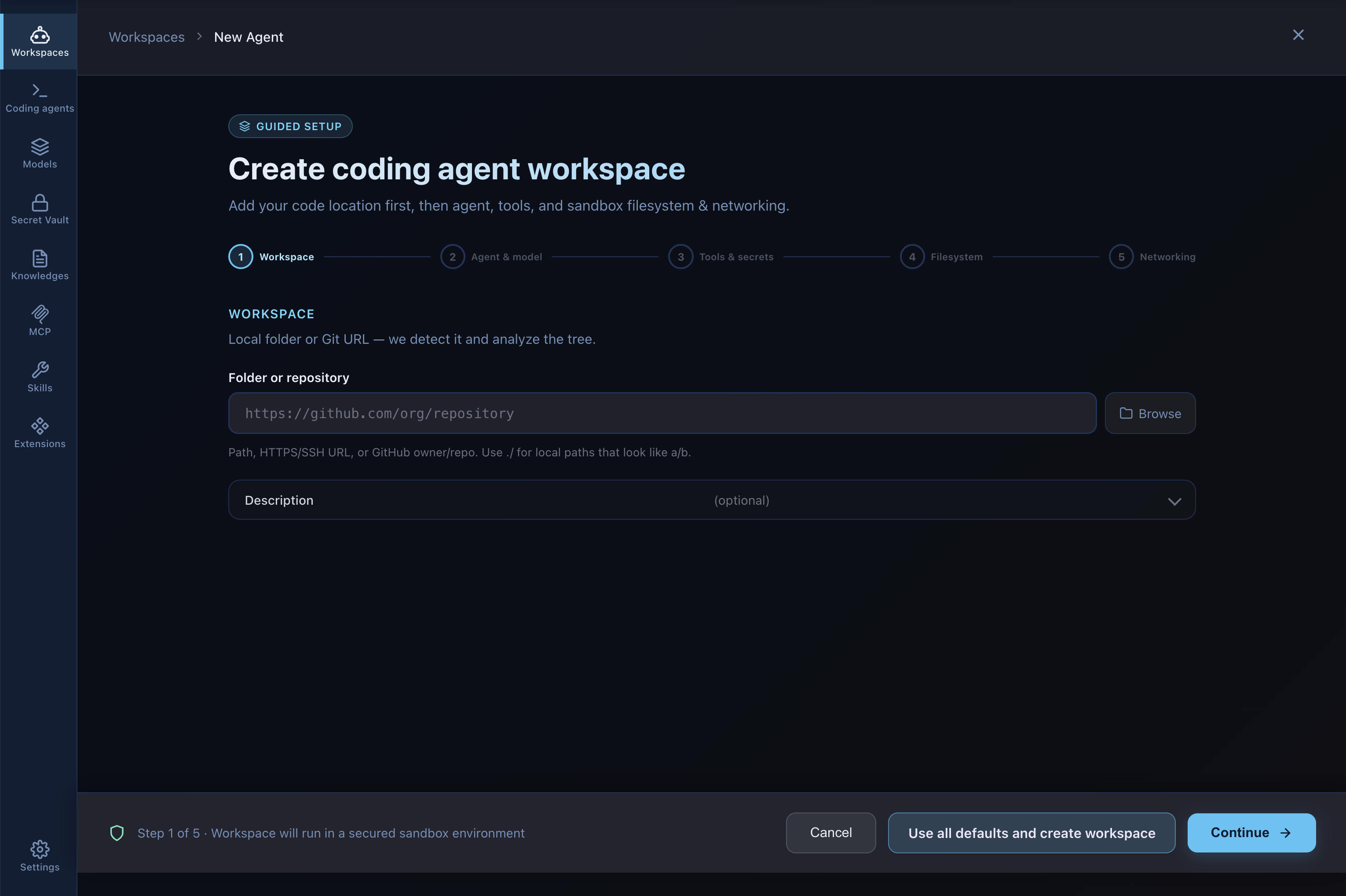 Click go, not configure